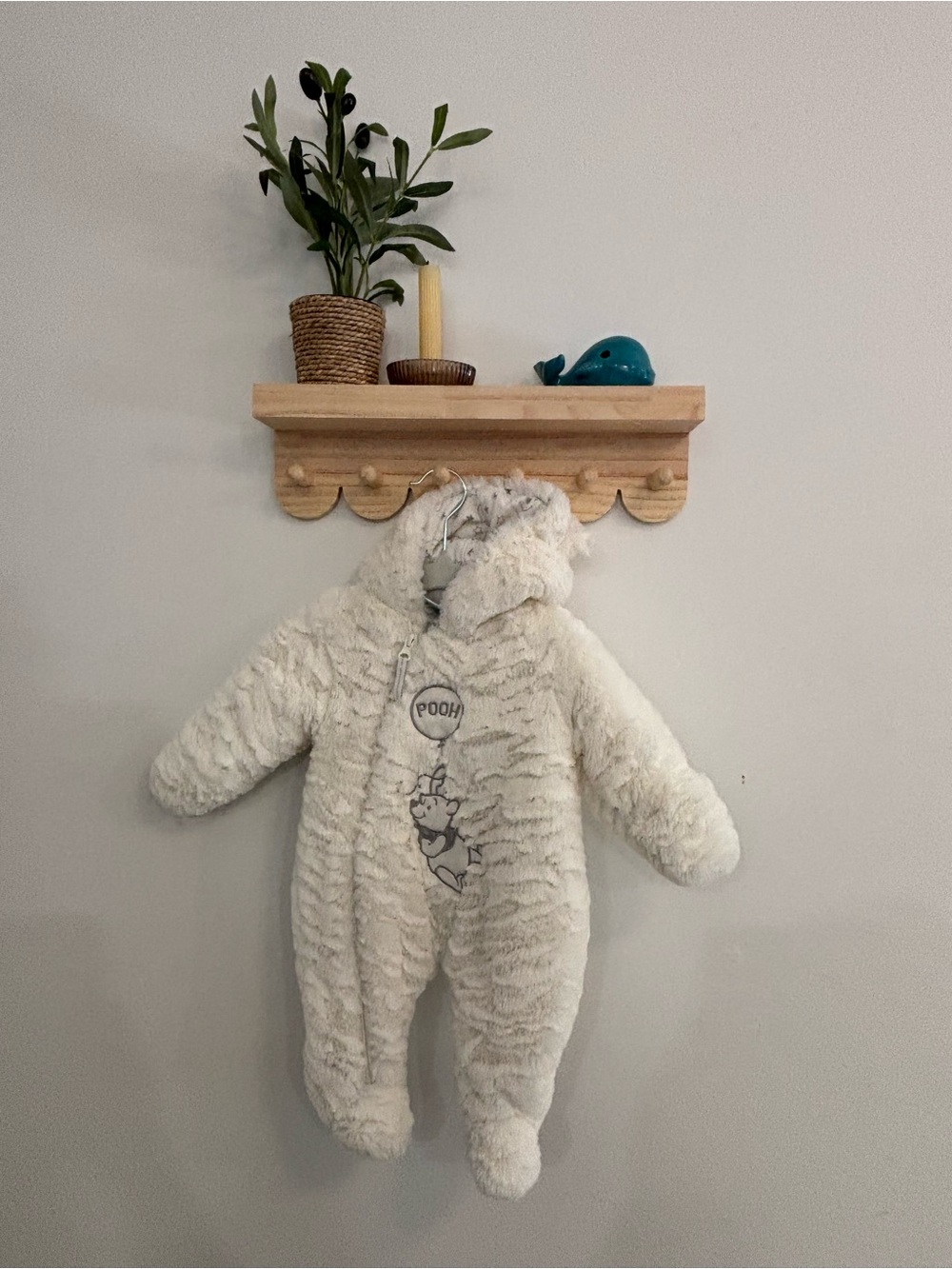 Disney Baby Cream Plush Pooh Hooded Romper